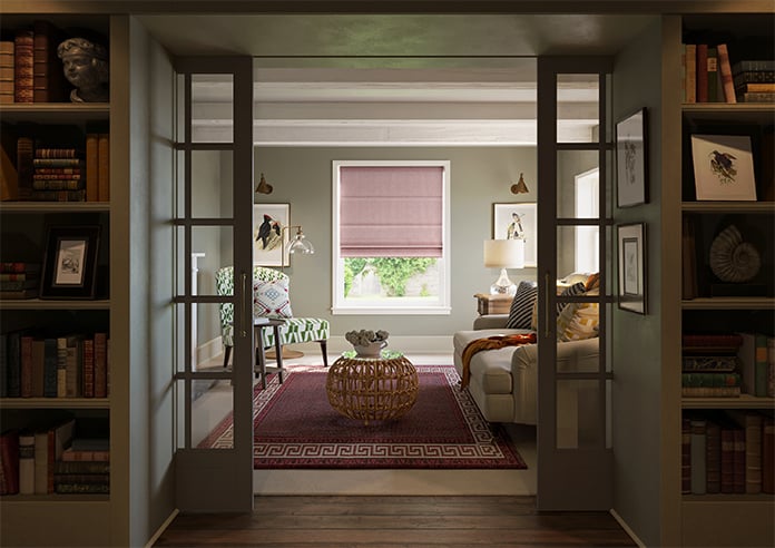 Delicate Chevron, Garnet - Motorised Roman Blind - Image 8